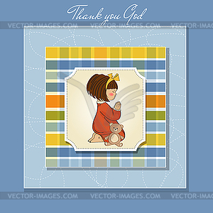 Little girl praying - vector image