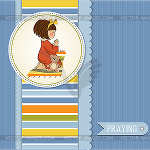 Little girl praying - vector image