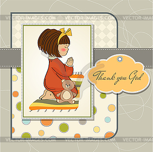 Little girl praying - vector image