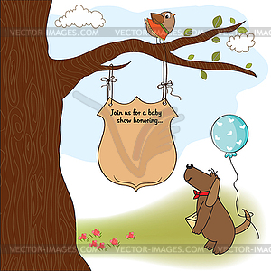 Baby shower announcement card - vector clipart