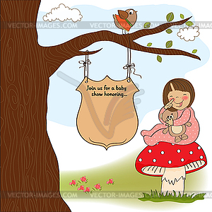 Baby shower announcement card - vector clipart