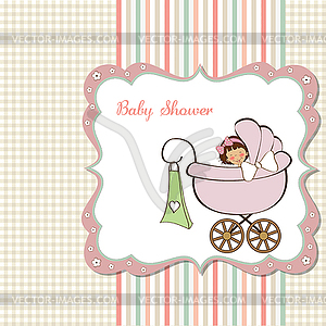 Baby girl announcement card - vector clip art