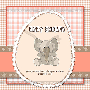 Romantic baby girl announcement card - vector clipart