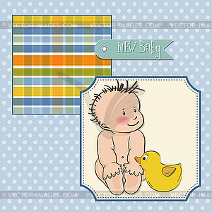 Baby boy shower card - vector image