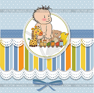 Baby boy shower card - royalty-free vector image