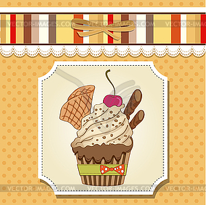 День рождения кекс - изображение в векторе