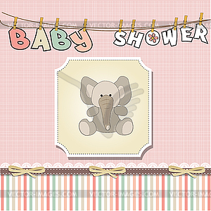 Romantic baby girl announcement card - vector clip art