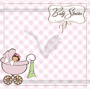 Baby girl announcement card - vector clipart