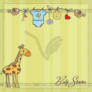 Baby boy shower card - vector image