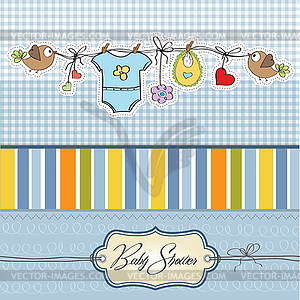 Baby boy shower card - vector clip art