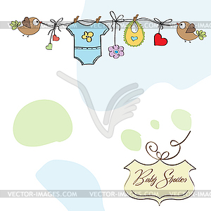 Baby boy shower card - vector EPS clipart