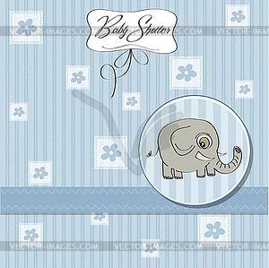 New baby boy announcement card - vector image