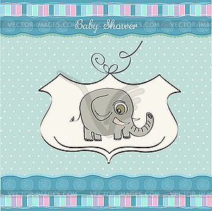 New baby boy announcement card - vector clipart