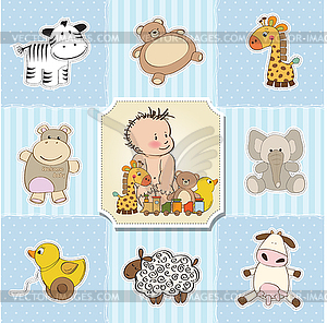 Baby shower card template - vector clipart