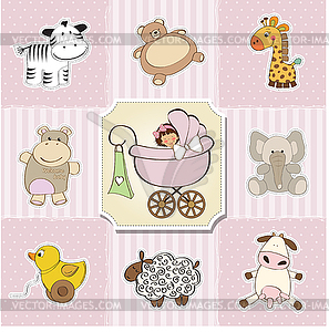 Baby shower card template - vector clip art