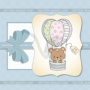 New baby boy announcement card - vector image