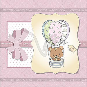 New baby girl announcement card - vector clip art