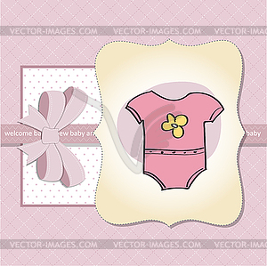 New baby girl announcement card - vector image