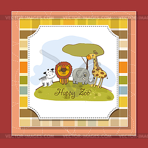 Happy zoo - vector clipart