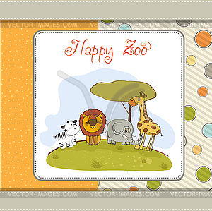 Happy zoo - vector clipart
