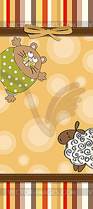 Childish cartoon greeting card - vector clipart