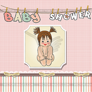 Baby girl shower card - royalty-free vector image