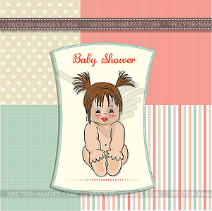 Baby girl shower card - vector clip art