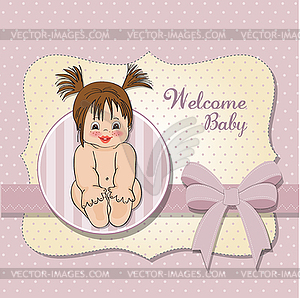 Baby girl shower card - vector clipart