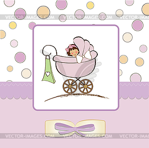 Baby girl announcement card - stock vector clipart