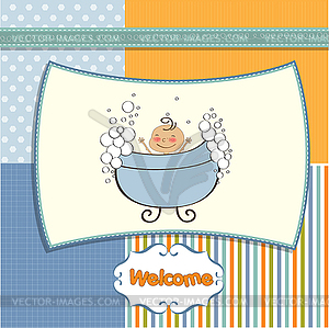 Baby boy shower card - vector clip art