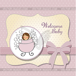 Romantic baby girl shower card - stock vector clipart