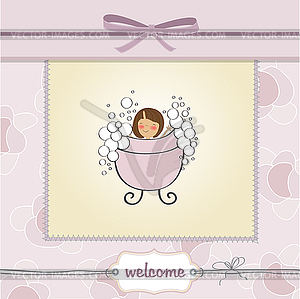 Romantic baby girl shower card - royalty-free vector image