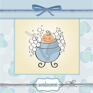 Baby boy shower card - vector clipart