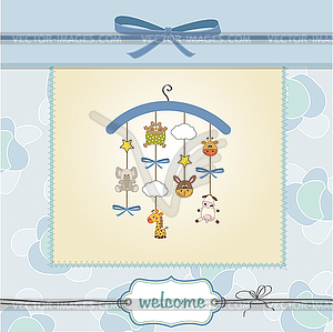 Welcome baby announcement card - vector EPS clipart