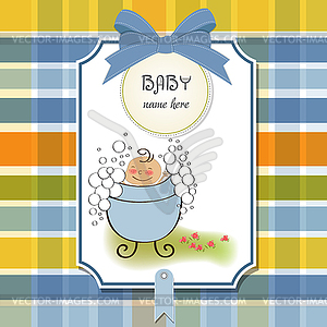 Baby boy shower card - vector clip art