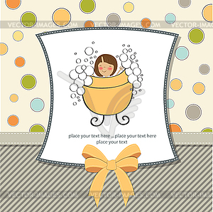 Romantic baby girl shower card - vector EPS clipart