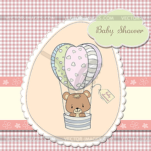 New baby girl announcement card - vector clipart