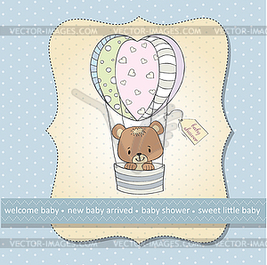 New baby boy announcement card - vector image