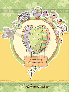 Cute baby shower card - vector clipart