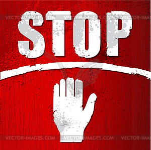 Old red stop sign - vector clip art