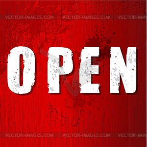 Old Open Sign - stock vector clipart