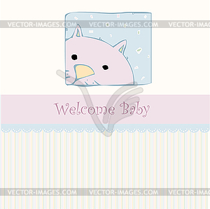 New baby shower card with cat - vector clip art