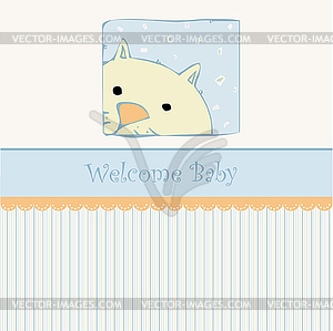 New baby shower card with cat - vector clipart