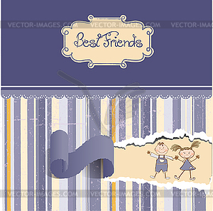 Best friends - color vector clipart