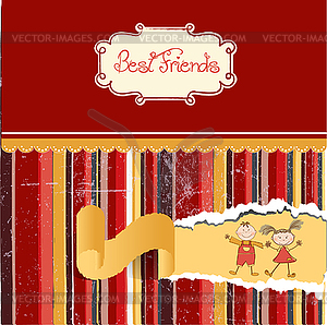 Best friends - color vector clipart