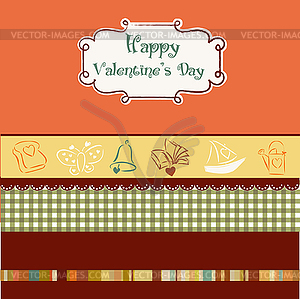 Vintage valentine`s day card - vector image