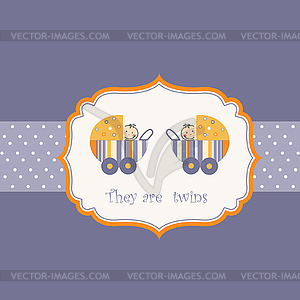 Twins shower announcement - vector clipart