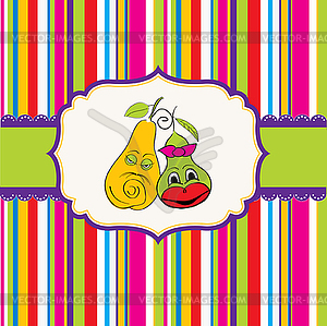 Pears in love - royalty-free vector image