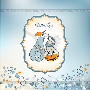 Pears in love - vector clipart