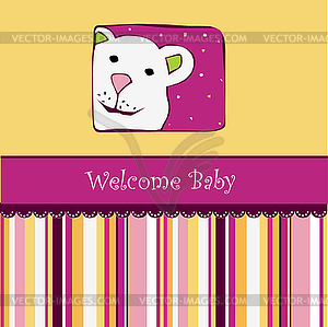 Baby shower card with teddy bear toy - royalty-free vector image